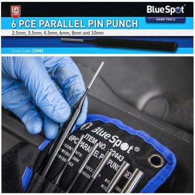 Blue Spot Tools Parallel Pin Punch 6 Piece Set 22443 Bluespot 