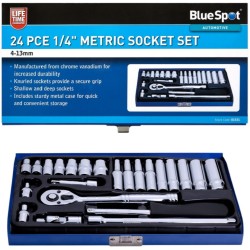 Blue Spot Tools 1/4 inch Metric 24pc Socket Set 01531 Bluespot