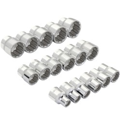 Blue Spot Tools 17pc 3/8 Inch Metric 12pt Shallow Socket Set 01564 Bluespot