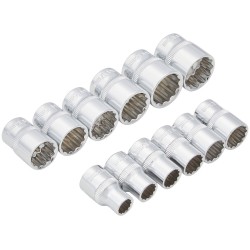Blue Spot Tools 12pc 3/8 inch Metric Shallow Sockets Set 01566 Bluespot