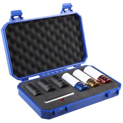 Blue Spot Tools 1/2 inch Wheel Nut Impact Socket 7pc Set 17mm 19mm 21mm 01572 Bluespot