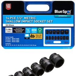 Blue Spot Tools Metric Shallow Impact Socket Set 10mm to 32mm 01585 Bluespot