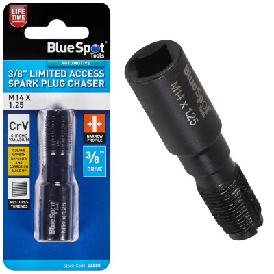 Blue Spot Tools Spark Plug Limited Access Thread Chaser Cleaner M14 x 1.25 01588 Bluespot