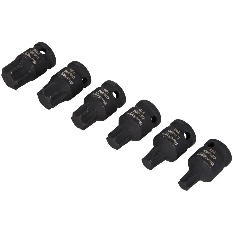 Blue Spot Tools 1/2 Inch Impact Torx Bits T55 to T100 6pc Set 01598 ...