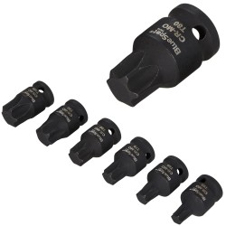 Blue Spot Tools 1/2 Inch Impact Torx Bits T55 to T100 6pc Set 01598 Bluespot