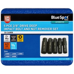 Blue Spot Tools Deep Impact Bolt and Nut Remover 5pc 3/8 inch Set 01604 Bluespot