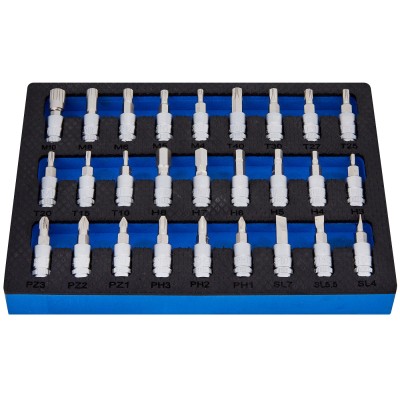 Blue Spot Tools 1/4 Inch Mixed Socket Mixed Bit 27pc Set In Foam 01610 Bluespot