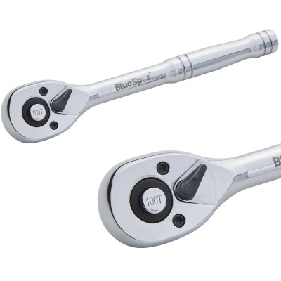 Blue Spot Tools 1/4 Inch 100 Teeth Quick Socket Release Ratchet 02015 Bluespot