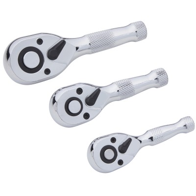 Blue Spot Tools 3pc 1/4 3/8 1/2 inch Stubby Socket Ratchet Set 02024 Bluespot