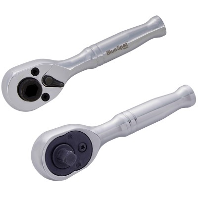 Blue Spot Tools Dual Headed Stubby 1/4 inch Socket or Bit Driver Ratchet 02032 Bluespot