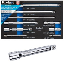 Blue Spot Tools 1/4" 3/8" 1/2" Mixed Socket Extension Bar 9pc Set 02085 Bluespot