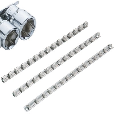Blue Spot Tools Mechanics Socket Storage Rail 1/4 3/8 1/2 inch 3pc Set 02086