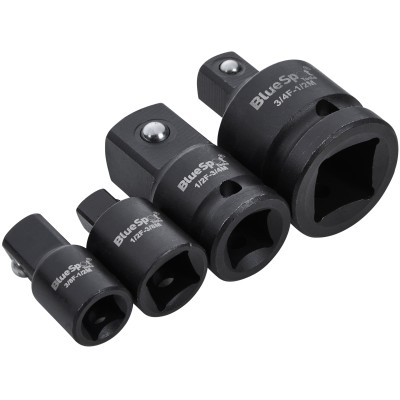 Blue Spot Tools Impact Socket Adaptor 3/8 1/2 3/4 Inch 4pc Set 02091 Bluespot