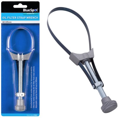 Blue Spot Tools Oil Filter Remover 60mm to 105mm Strap Wrench 07001 Bluespot
