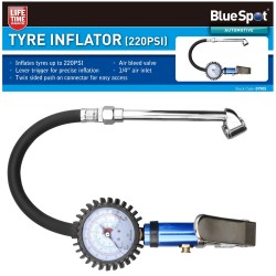 Blue Spot Tools PRO Air Line Tyre Inflator 220PSI and Gauge 07905