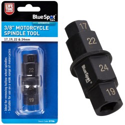 Blue Spot Tools 3/8 Inch Motorcycle Spindle Tool 17mm 19mm 22mm 24mm 07906 Bluespot