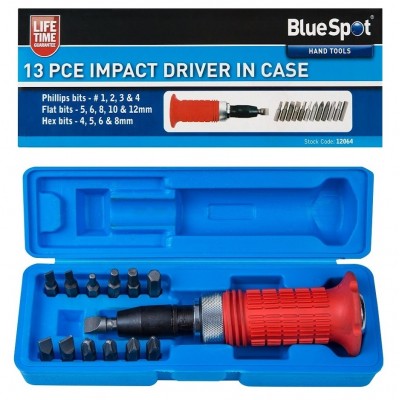 Blue Spot Tools Hand Held Screw or Socket Impact Driver Set 12064