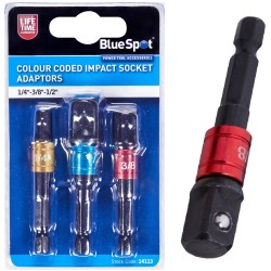 Blue Spot Tools Impact Hex to Socket Adaptor Set 14113 Bluespot