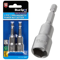 Blue Spot Tools 13mm Magnetic Power Nut Setter Driver 2 Piece Set 14129 Bluespot