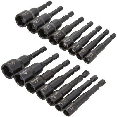 Blue Spot Tools Impact 15pc Nut Driver 1/4 inch Hex Bit Set 14139 Bluespot