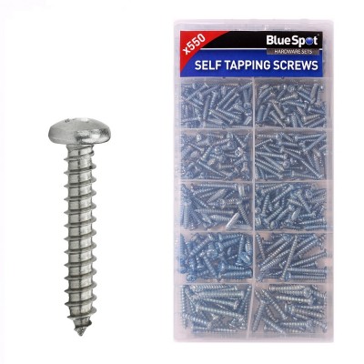 Blue Spot Domed Head Self Tapping Screw Fixings Set 40574