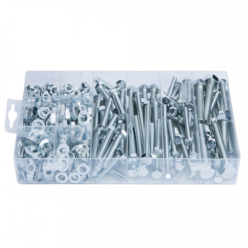 Assorted Box 300 pieces METRIC M4 and M5 BRASS NUTS BOLTS SET SCREWS and WASHERS 