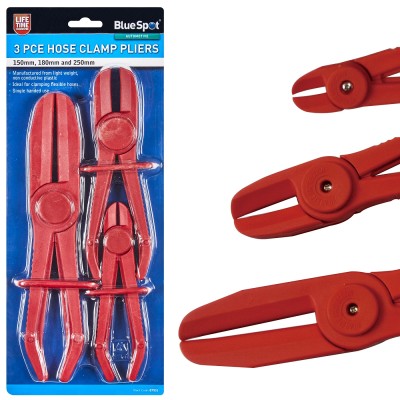 Blue Spot Tools Car Hose Compression Straight Clamp Pliers 3pc Set 07931