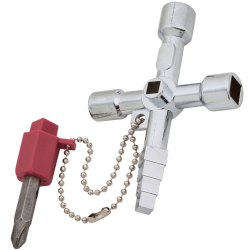 Blue Spot Tools 4-Way Zinc Alloy Universal Utility Meter Key with Screwdriver Bits 30138