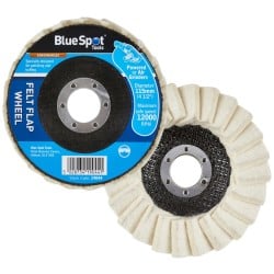 Blue Spot Tools 115mm Felt Polishing Buffing Flap Wheel 19044 Bluespot