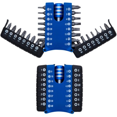 Blue Spot Tools Compact Screwdriver Bit 33pc Set With Holder 14157 Bluespot
