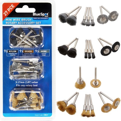 Blue Spot Tools Mini Wire Brush Rotary Accessory 27pc Set 19017 Bluespot