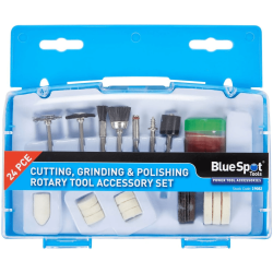 Blue Spot Tools 24PC Cutting, Grinding & Polishing Rotary Tool Accessory Set 3.17mm (1/8") Arbor 19082