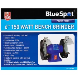 Blue Spot Tools Bench Grinder 6 Inch 150 Watt 18000 Bluespot