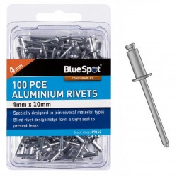 Blue Spot Tools 4mm x 10mm Pop Rivets Pack of 100 09112