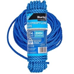 Blue Spot Tools 50FT Polypropylene Rope 8mm x 15 Metres 80424 Bluespot