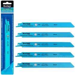 Blue Spot Tools Reciprocating Saw Blades 200mm Metal Cutting 5pk 19009