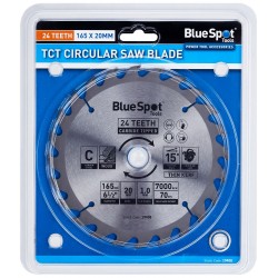 Blue Spot 165mm 24 Teeth Cordless Circular Saw Blade 20mm 16mm 19408
