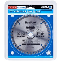 Blue Spot 165mm 40 Teeth Cordless Circular Saw Blade 20mm 16mm 19410