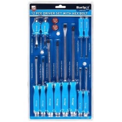 Blue Spot Tools Engineers PZ SL Hex Bolster Screwdriver 12pc Set 12058 Bluespot