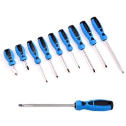 Blue Spot Tools Easy Grip Screwdriver 9pc Set 12060 Slotted Phillips