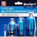 Blue Spot Tools Engineers Hex Bolster Screwdriver 6pc Mixed Set 12068