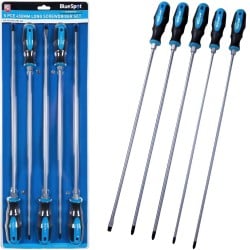 Blue Spot Tools Long Screwdriver 5pc 450mm Mixed Set 12070 Bluespot