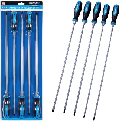 Blue Spot Tools Long Screwdriver 5pc 450mm Mixed Set 12070 Bluespot