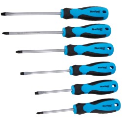 Blue Spot Tools Soft Grip Pozi and Slotted Screwdriver 6pc Set 12074 Bluespot
