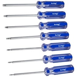 Blue Spot Tools Torx Screwdriver T10 T15 T20 T25 T27 T30 T40 7pc Set 12182