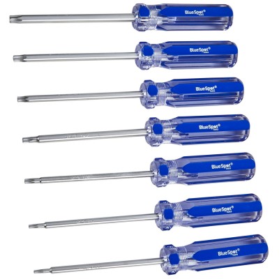 Blue Spot Tools Torx Screwdriver T10 T15 T20 T25 T27 T30 T40 7pc Set 12182