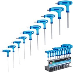 Blue Spot Tools Metric T Handle Hex Key Screwdriver 10pc Set on Storage Rack 12185
