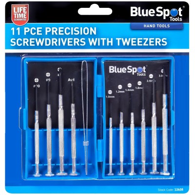 Blue Spot Tools Precision Screwdrivers and Tweezers 11pc Set 12608