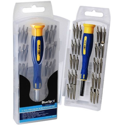 Blue Spot Tools Precision Screwdriver and 30 Bit Set 12612 Bluespot
