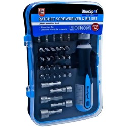 Blue Spot Ratchet Screwdriver Bit and Socket Driver 35pc Set 12618